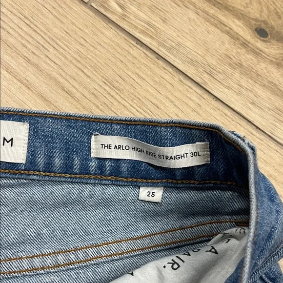 Aritzia High Rise Straight Jeans - Light Blue Denim - Picture 3 of 5